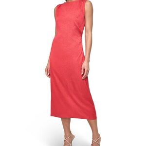 DKNY Vibrant Red Midi Dress, Never Worn!